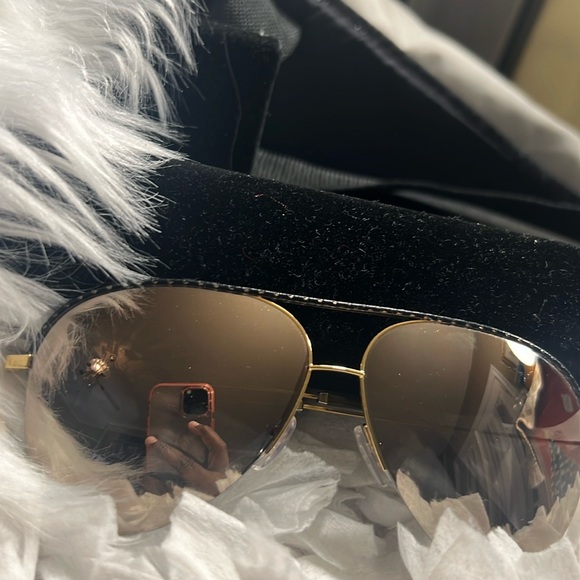 Victoria Beckham 18ct Gold vbs90 c45 sunglasses Black Trim Size 62-13-145 main image 13